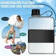 thumbnail image 3 of Flat Water Bottle with Handle 500 ml Flat Water Bottle BPA-Free Leak-Proof Slim Water Bottle for Travel Outdoor Fitness Sports Cycling Work School,Black, 3 of 7
