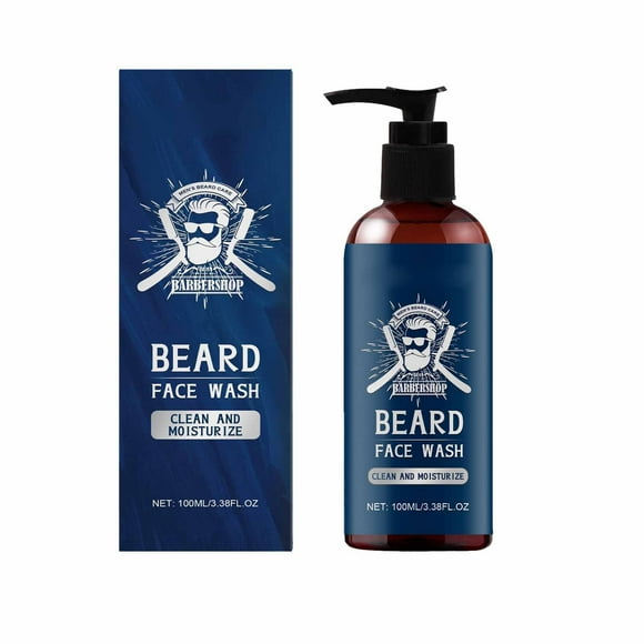 Riforla Men's Sandalwood Beard Shampoo with Sandalwood Fragrance and Shea Butter Aloe Extract Coconut Oil Strengthens and Softens Beard and Mustache 100ML Hair Care Navy 15.1x4.1CM