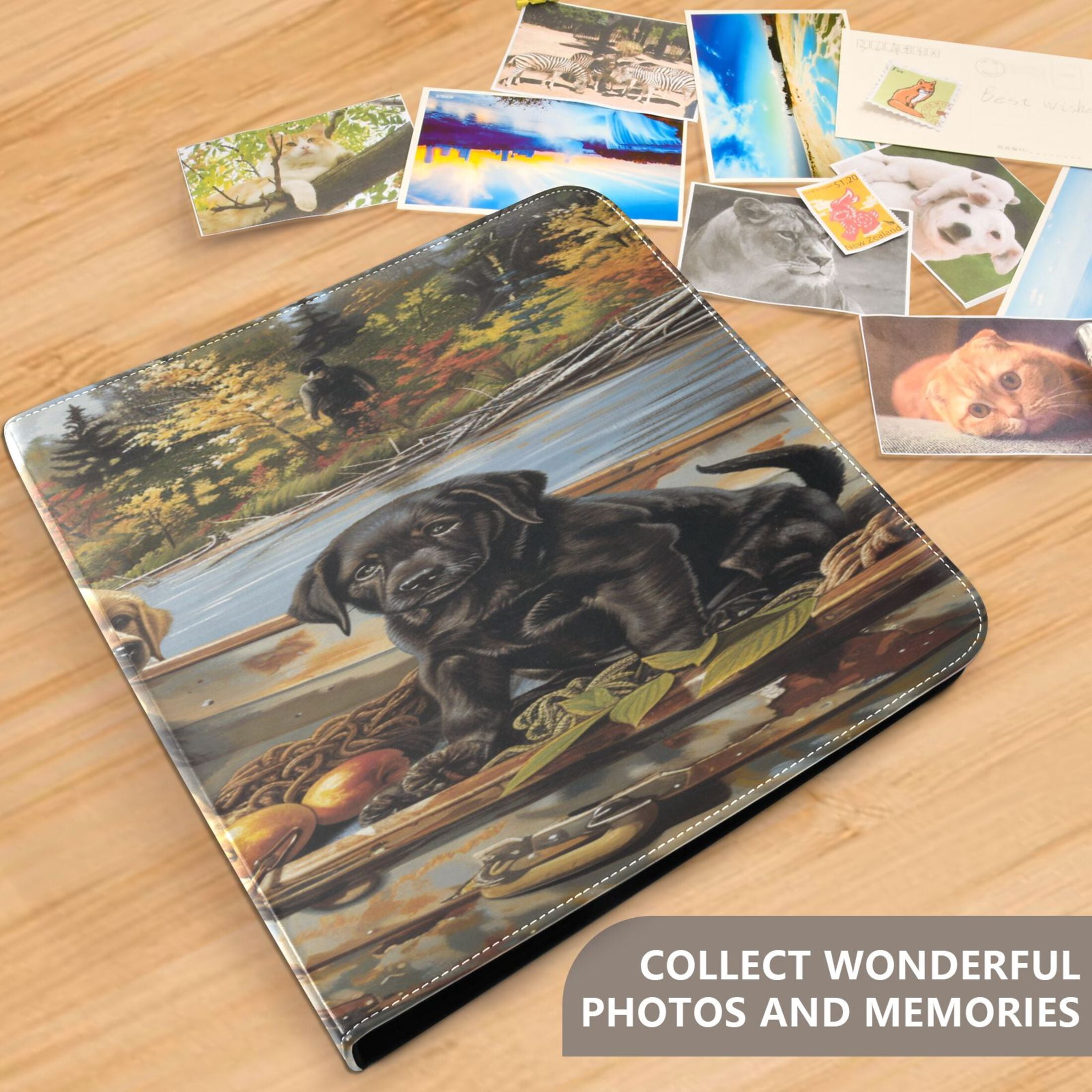 YAZAOO Photo Album Book Scrapbooking Puppies on Lake Adventur Printed Picture Album