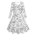 thumbnail image 2 of Odeerbi Vestido de Manga Larga Pintado A Mano Para Niñas A-Line Sketch Dress Round Neck Dress, 2 of 8