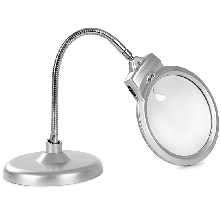 Dimmable LED Magnifying Lamp Large Hands Free Magnifying Glass with Light  and Stand for Reading Seniors Hobbies Crafts Workbench