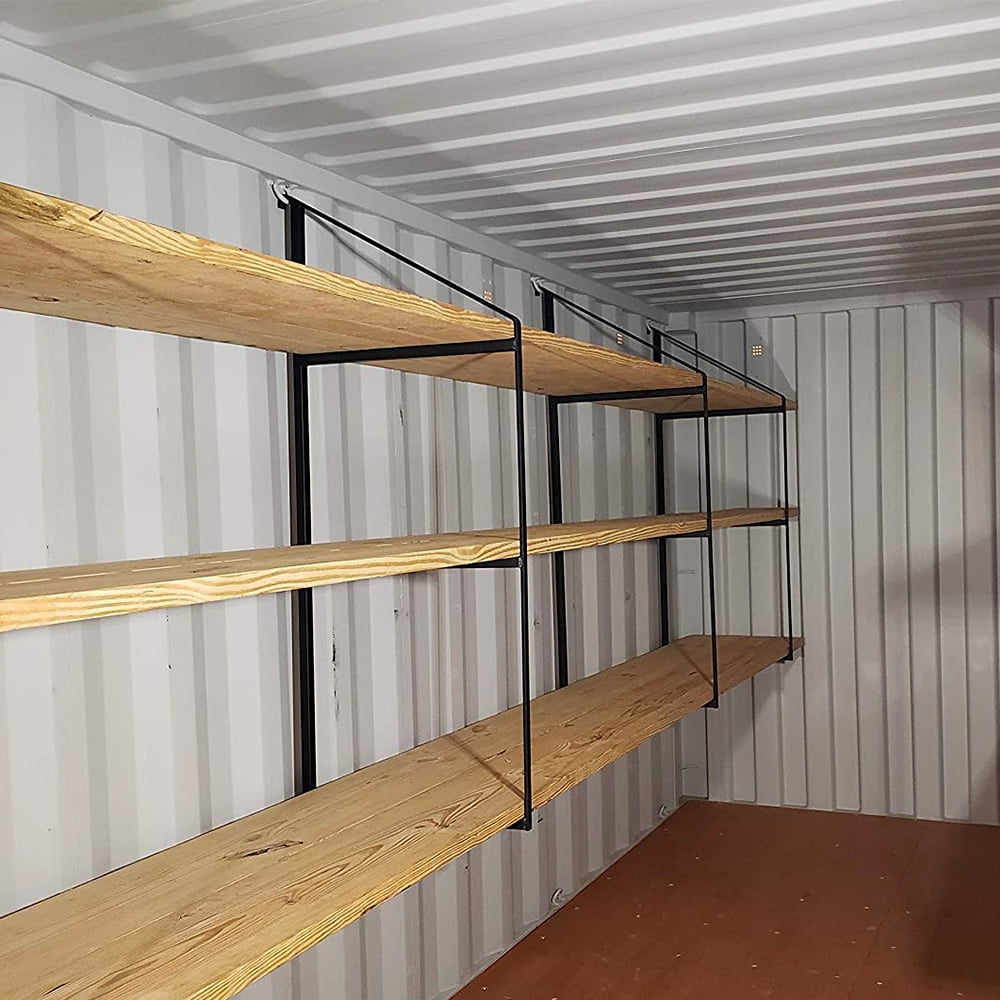 HECASA Cargo Shipping Container Shelving Brackets Instant Hook Hang Shelf Universal for Maximize Storage Cargo Space 4 Pack