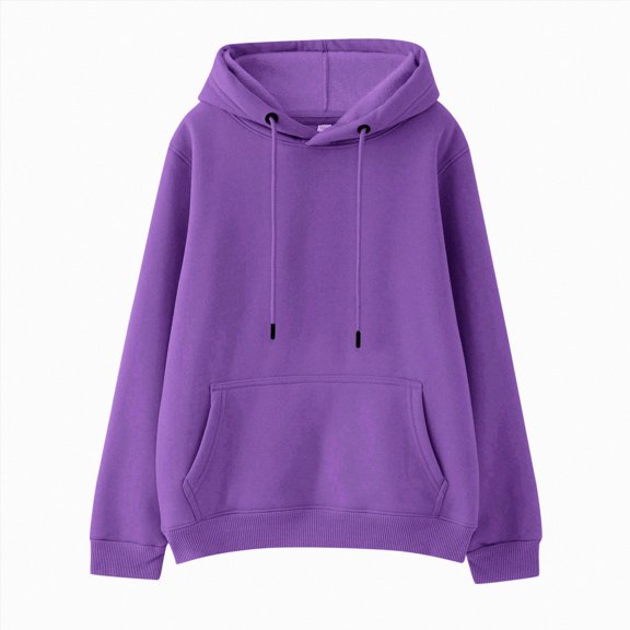 Xudanell Girls Casual Long Sleeve Hoodies Cute Oversized Fleece Pocket Sweatshirt Tops (10-12 Years, Purple)