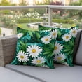 thumbnail image 3 of Outdoor Pillow Covers Pack of 2, Spring Farm Daisy Flowers Waterproof Throw Pillowcase Cushion Cases, Watercolor Floral Green Leaves Decorative Pillow Cover for Couch Sofa Home Bed Patio, 3 of 9