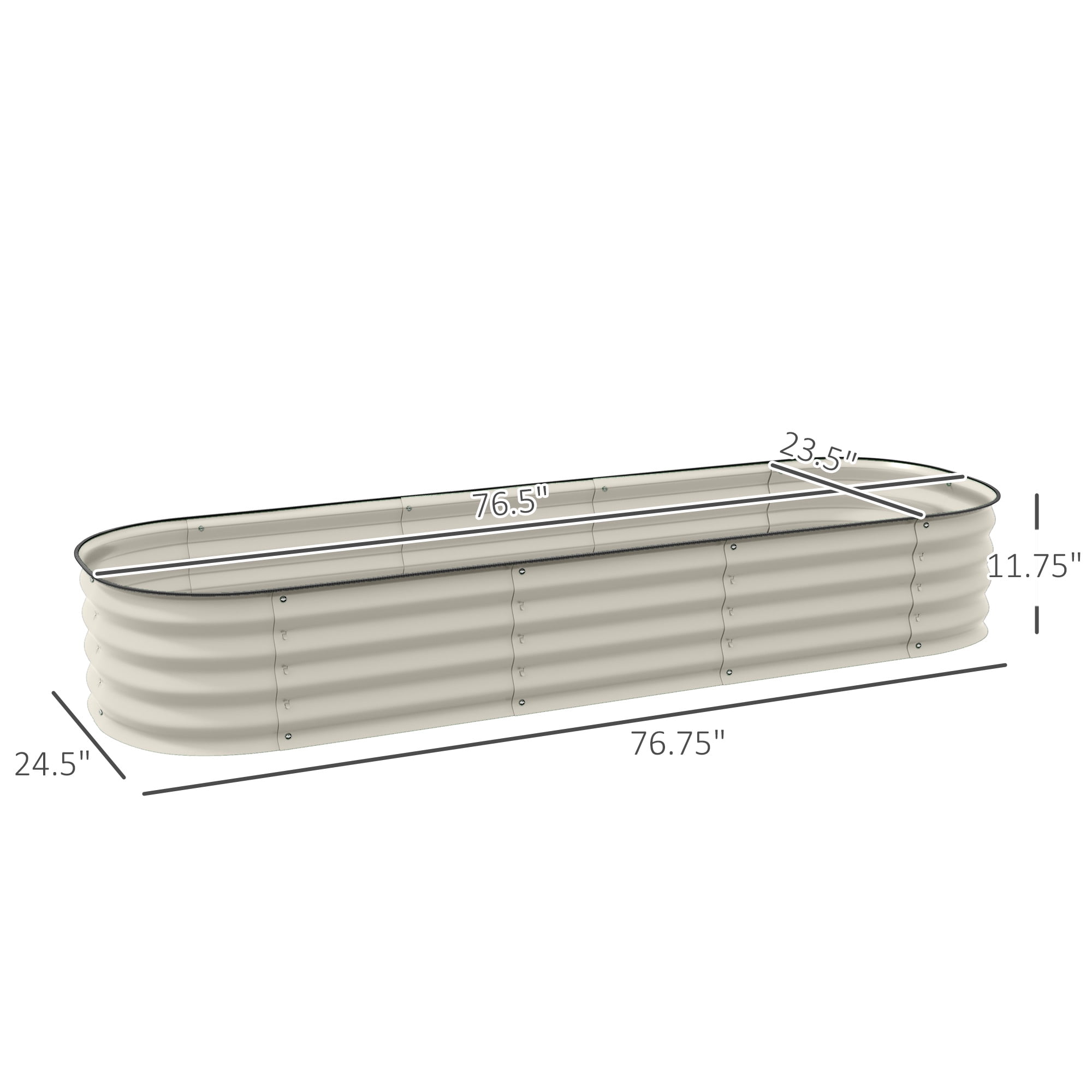 AsterOutdoor Galvanized Raised Garden Bed Kit, Outdoor Metal Elevated Planter Box with Safety Edging