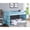 Aqua, variant on Aqua cargo finish twin/twin bunk bed with safety guardrail / Suitable for small spaces, 32" top - to - floor distance