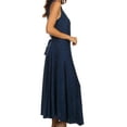 thumbnail image 4 of Sakkas Maya Floral Embroidered Sleeveless Button Up Rayon Dress - Blue - 1X/2X, 4 of 5