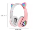 thumbnail image 4 of Auriculares inalámbricos Injueey con orejas de gato y micrófono color Violeta, 4 of 6