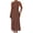 Coffee, variant on Women's Summer Sleeveless Extra Contrast Stitch Ribbed Knit Long Dresses