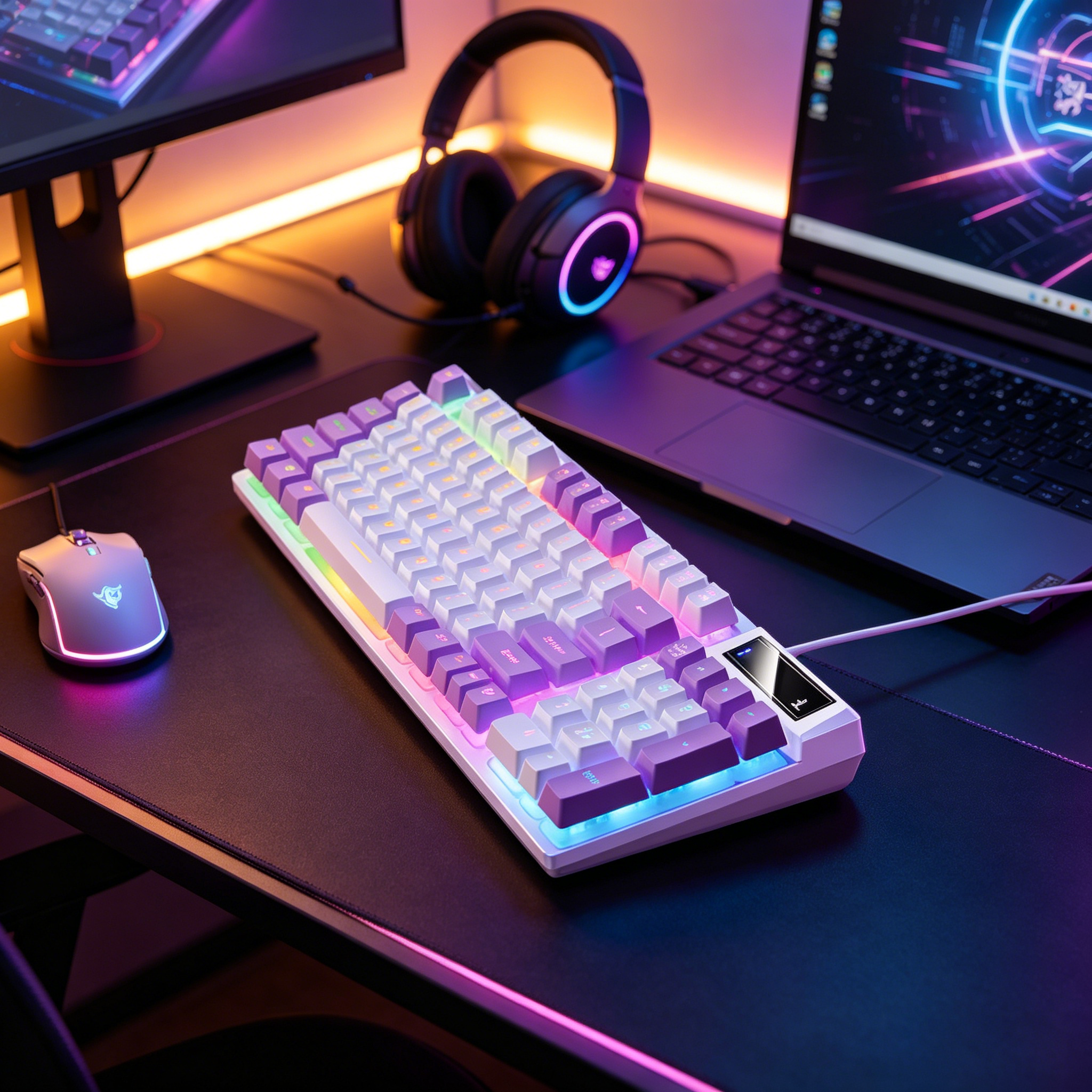 GJX 2026 New Mechanical Gaming Keyboard Usb Rgb Backlit Game Office,White for Gaming,Office Use,Typing,Work,Study,Programming