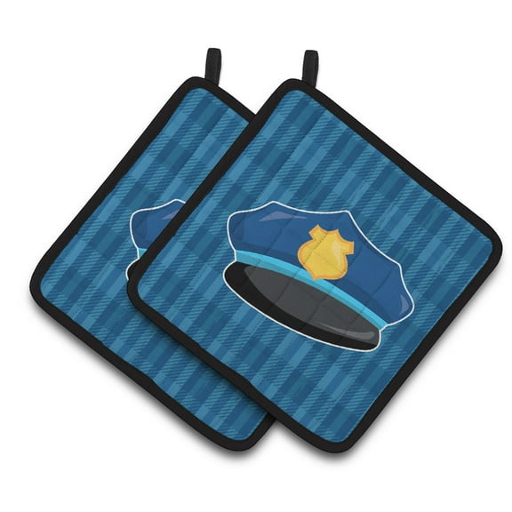 Caroline's Treasures Police Hat Pair of Pot Holders