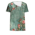 thumbnail image 4 of Fiudx Camisetas para Mujer Top Informal de Primavera y Verano de Manga Corta con Cuello En V para Mujer, 4 of 5