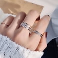 thumbnail image 2 of Anillo de pareja para hombre y mujer, sencillo, con estrellas del cielo, destellos de color, doble fila, anillo de cola, dedo índice, moda, anillo de joyería de moda, 2 of 6