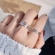thumbnail image 5 of Anillo de pareja para hombre y mujer, sencillo, con estrellas del cielo, destellos de color, doble fila, anillo de cola, dedo índice, moda, anillo de joyería de moda, 5 of 6