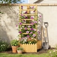 thumbnail image 3 of Foldable Planter Box with Trellis & Drainage Holes, Ideal for Climbing Plants, Fits Small & Large Spaces, Natural Wood, 3 of 10