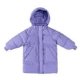 thumbnail image 2 of Abtuhar Toddler Girls Fall Winter Hooded Casual Outerwear and Jackets Winter Mid‑length Solid Thick Warm Padded Coat for 3‑10 Years, 2 of 3