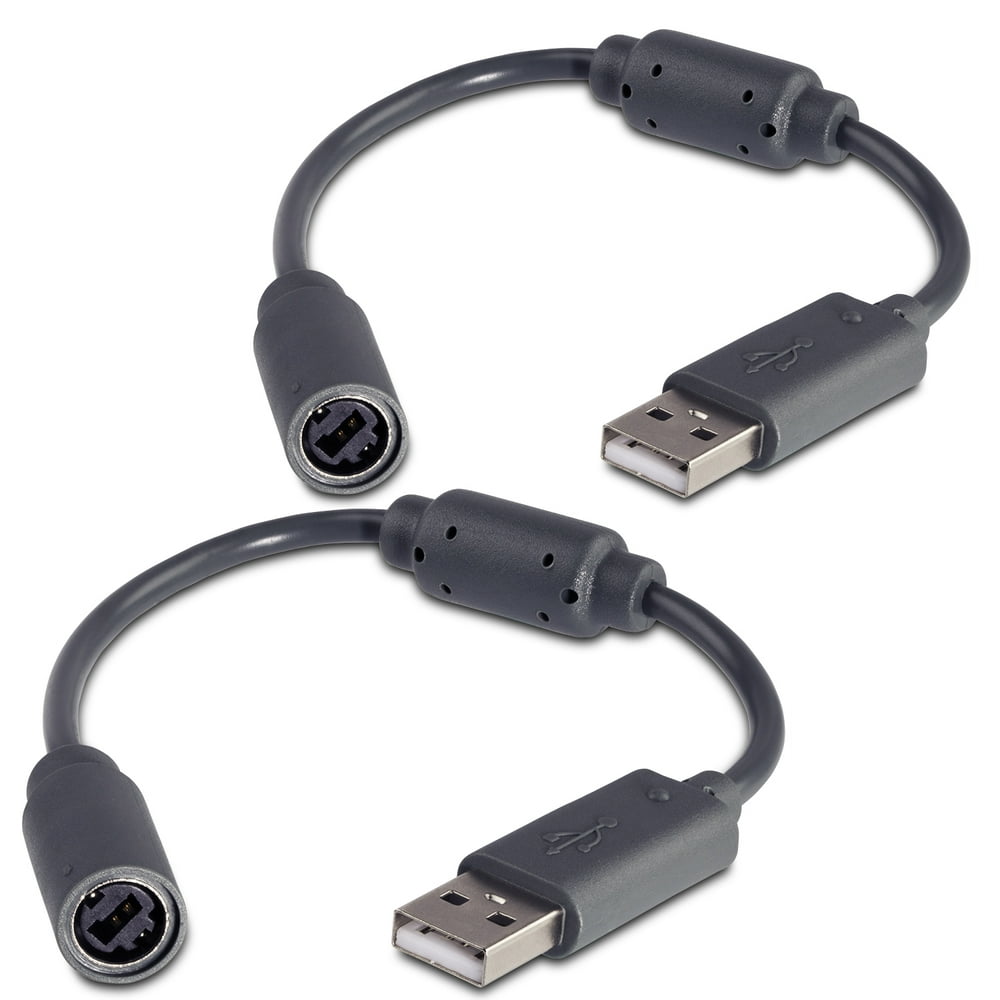 Fosmon 2x Replacement Dongle Usb Breakaway Cables For Xbox 360 Wired Controllers Dark Gray 2