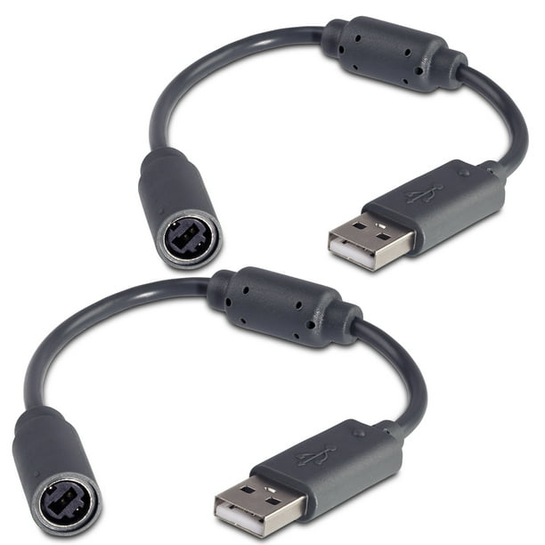 Fosmon 2x Replacement Dongle USB Breakaway Cables for Xbox 360 Wired