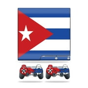 MightySkins Skin Compatible With Sony Playstation 3 PS3 Slim skins + 2 Controller skins Sticker Cuban flag