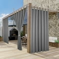 thumbnail image 3 of TOPCHANCES Outdoor Curtains for Patio, Waterproof Detachable Sticky Tab Top Solid Print Outside Curtain for Living Room, Bedroom, Porch, Pergola, Cabana, 52'' x 84'', 1 Panel, Grey, 3 of 12
