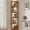 Brown, variant on Vividwood 6-Tier Corner Shelf with LED Lights & Mirrored Panels, Modern Corner Bookshelf with Remote Control