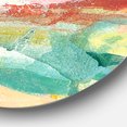 thumbnail image 2 of Designart 'Abstract Pastel Flower Painting with Pink and Blue' Traditional Metal Circle Wall Art, 2 of 3