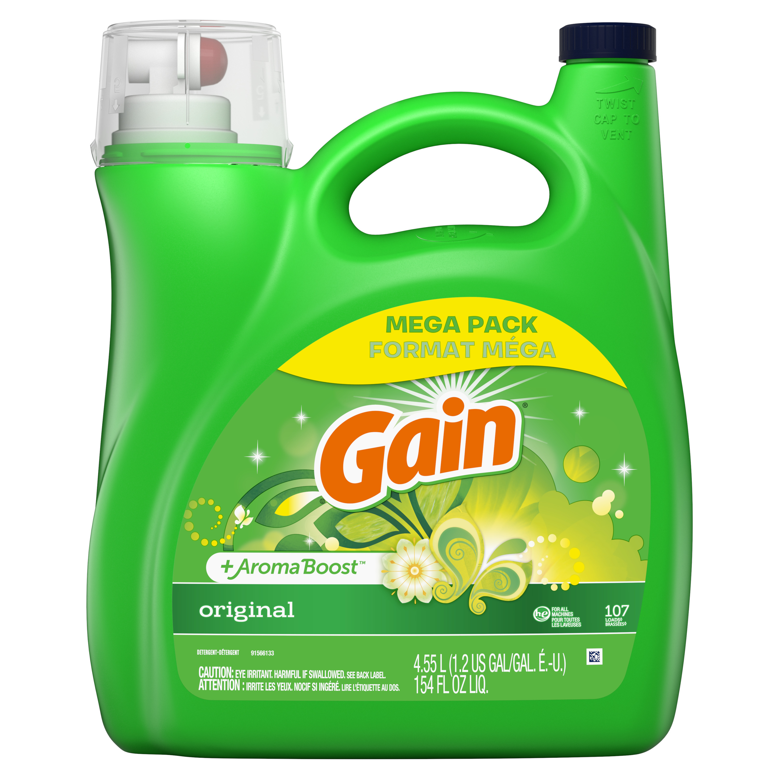 Gain + Aroma Boost Liquid Laundry Detergent, Original Scent, 107 Loads, 154 fl oz - image 8 of 9