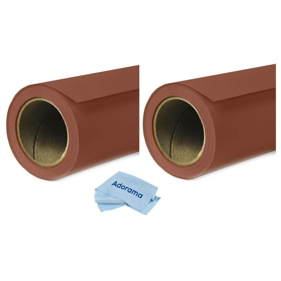 Savage Widetone 2 Pack Seamless Background Paper, 86" wide x 36' Chestnut, #16 - With Microfiber Cleaning Cloth