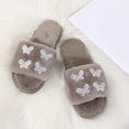 thumbnail image 4 of Up to 65 off!Lolmot House Slippers for Women Women's Warm Cute Plush Slippers Faux Fur Rhinestone Butterfly Open Toe Slip on Home Shoes Soft Soled Slide Slippers, 4 of 6