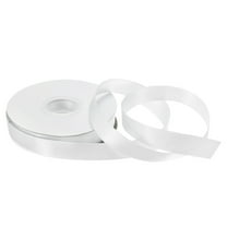 Uxcell 3/4" 25 Yard Satin Ribbon Grosgrain Thin Solid Silk Wedding Bouquet Ribbon for Valentine's Day Gift Wrapping Pure White