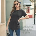 thumbnail image 6 of SHIBEVER Summer Short Sleeve T-Shirts for Women Fashion Trendy Loose Cute Black Tee Casual Crew Neck Ladies Tops Blouse Size XL, 6 of 8