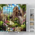 thumbnail image 3 of Beautiful Germany Town Landscape Shower Curtain Oil Paint Landscape Home r Wall Hanging Cloth Bathroom Curtain Bath Screens, 3 of 7