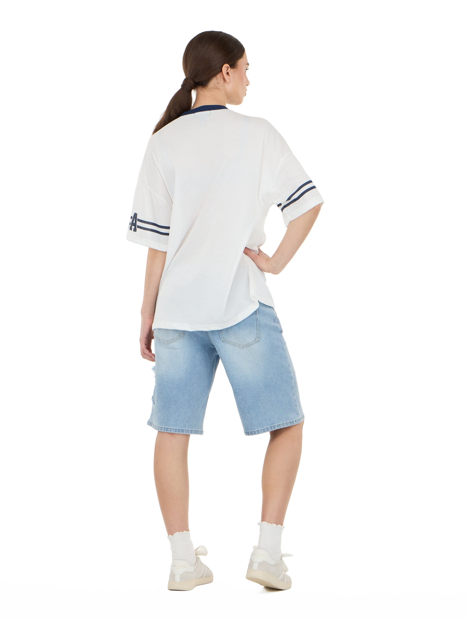 Forever 21 Women's Mesh Oversized USA Soccer Jersey Tee, Sizes XXS-XXL
