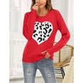 thumbnail image 3 of Sweaters for Women Crew Neck Long Sleeve Womens Sweaters Heart Leopard Print Winter Sweaters Alsol Lamesa, 3 of 6