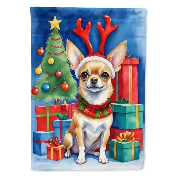 Chihuahua Christmas Reindeer Garden Flag