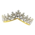 thumbnail image 1 of cristal barroco princesa reina novia tiara corona boda pelo joyas oro, 1 of 9