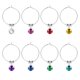 thumbnail image 1 of Hemoton - 8 anillos colgantes para copas de vino con diamantes de colores, ideal para restaurante, hotel y bar (colores variados), 1 of 5