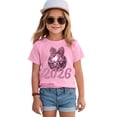 thumbnail image 2 of UngA Girls Short Sleeve T Shirts Kids Toddler Glitter 2026 Graphic Print Summer Tops Crewneck Basic Casual Loose Soft Tees Shirts (Pink,9-10 Years), 2 of 4