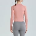 thumbnail image 4 of Kaemgyyd Workout Tops for Women Long Sleeve Athletic Yoga Running Cropped Shirt Crew Neck Slim Gym Tight Drawstring Tunic Tee, 4 of 4