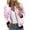 B Pink, variant on HAPIMO Women's Breast Cancer Awareness Jackets Zip Up Jacket Coat Casual Long Sleeve Stand Collar Jacket Lightweight Fall Clothes Pink S