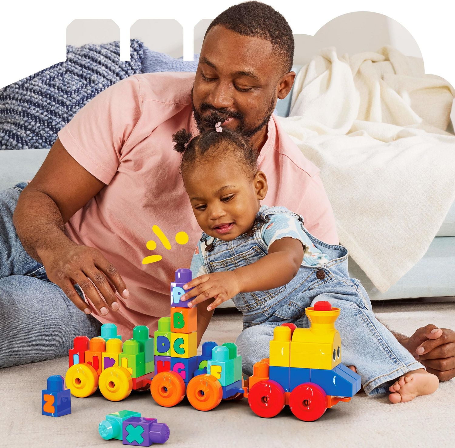 Le Train de l'Alphabet Mega Bloks - 50 Pieces