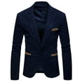 thumbnail image 2 of Qiggri Men's Corduroy Blazer Notched Lapel One Button Tuxedo Jacket for Prom Wedding Party Dinner, 2 of 8