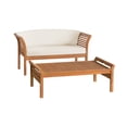 thumbnail image 2 of Alaterre Furniture Stamford Eucalyptus Wood Outdoor Bench and Coffee Table, Natural, 2 of 15