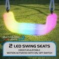 thumbnail image 4 of The Swing Company North Star Wooden Swing Set for Kids with Play Fort, 6' Slide & LED Swing Seats, 4 of 11