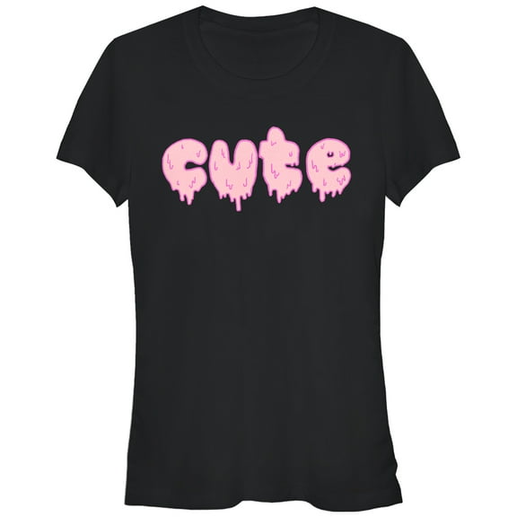 Junior's Lost Gods Cute Melting Graphic Tee Black 2X Large