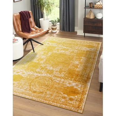 Unique Loom Bromley Collection Area Rug - Wells (3' 3" x 5' 3" Rectangle Yellow/Ivory)