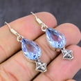 thumbnail image 2 of Natural Amethyst Gemstone Handmade 925 Sterling Silver Gift Earring 1.77", 2 of 2