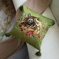 thumbnail image 3 of JWH Decorative Tiger Velvet Throw Pillow Covers Emboidered Accent Pillow Case for Couch 18*18inch Green, 3 of 10