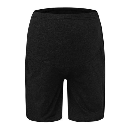 

ZTTD Women Maternity Yoga Shorts Over The Belly Bump Summer Workout Running Active Pants Pockets Shorts