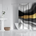 thumbnail image 2 of Black Marble Gold Wave Pattern Shower Curtain 84"x72" ,Bathroom Decorative Shower Curtains Set with 12 Hooks,Modern Waterproof Washable Shower Curtain, 2 of 6